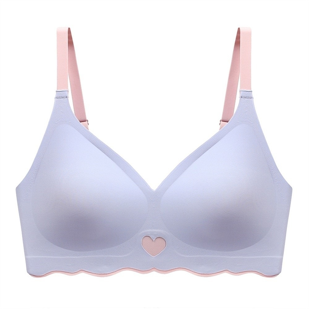 Bralette Wireless Soft - Soft Close-fitting Wireless Bra Shockproof Gathered