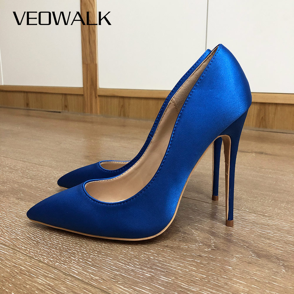 Veowalk Royal Blue Women Silk  - Slip Dress Satin recension och pris