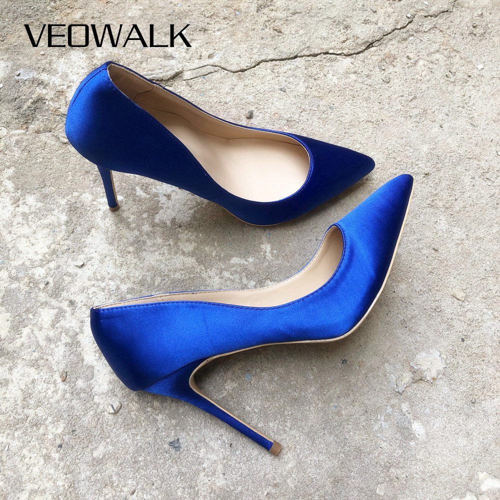 Veowalk Royal Blue Women Silk  - Slip Dress Satin recension och pris