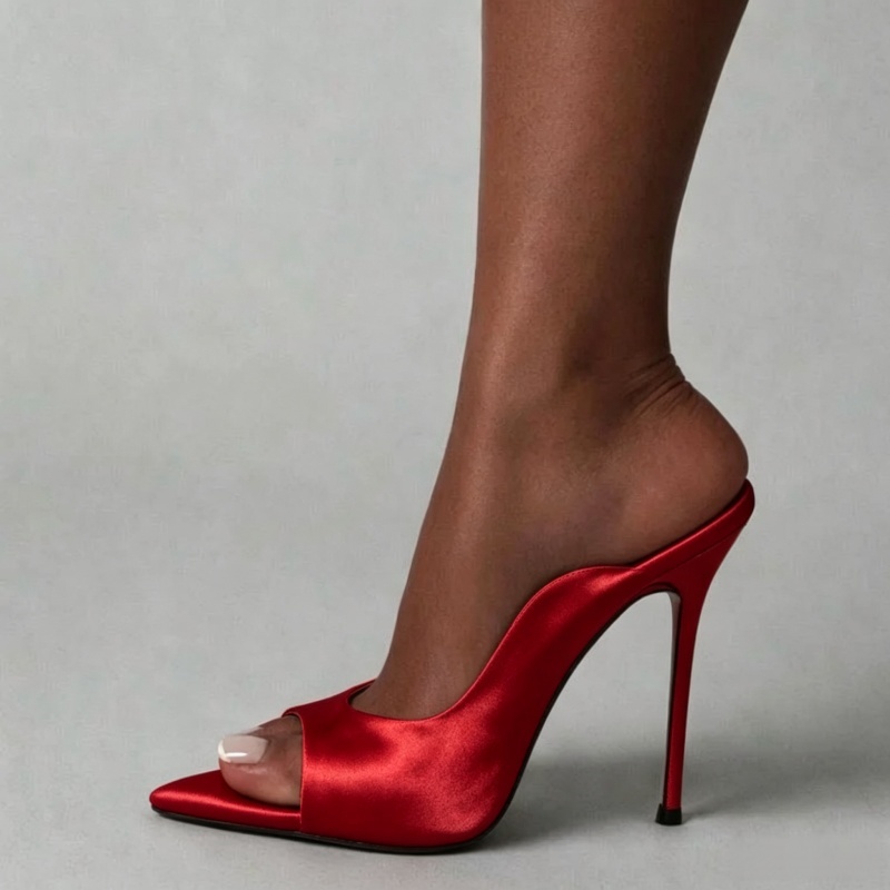 MKKHOU Fashion Pumps New High  - Slip Dress Satin recension och pris