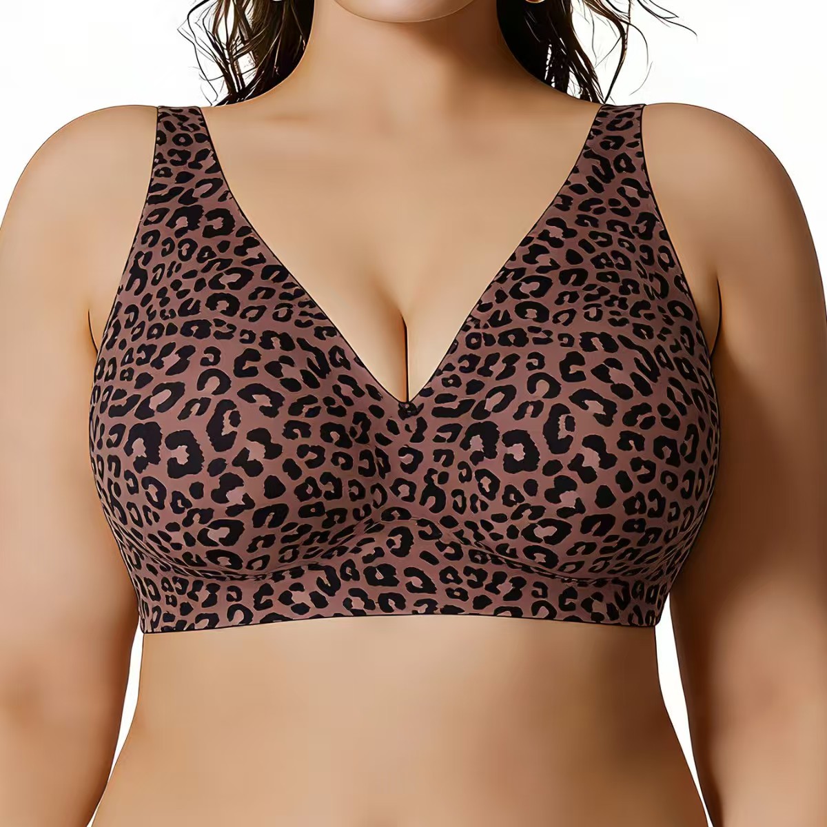 Leopard Print Wireless Push-Up - Bralette Wireless Soft recension och pris