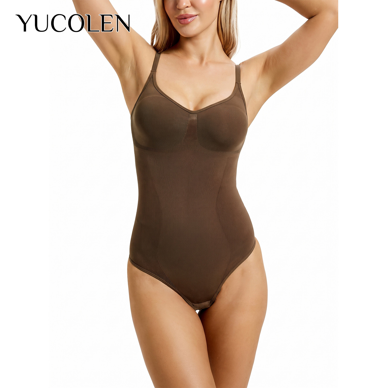 YUCOLEN Women U‑Neck Thong Bod - Shapewear Bodysuit Firm recension och pris