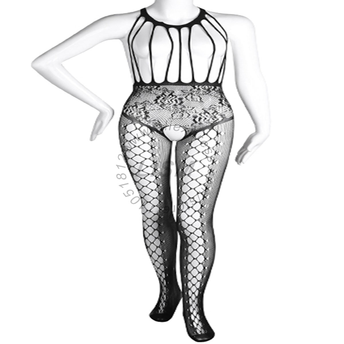 LISM Sexy Halter Cutout Open B - Bodystocking Fishnet recension och pris