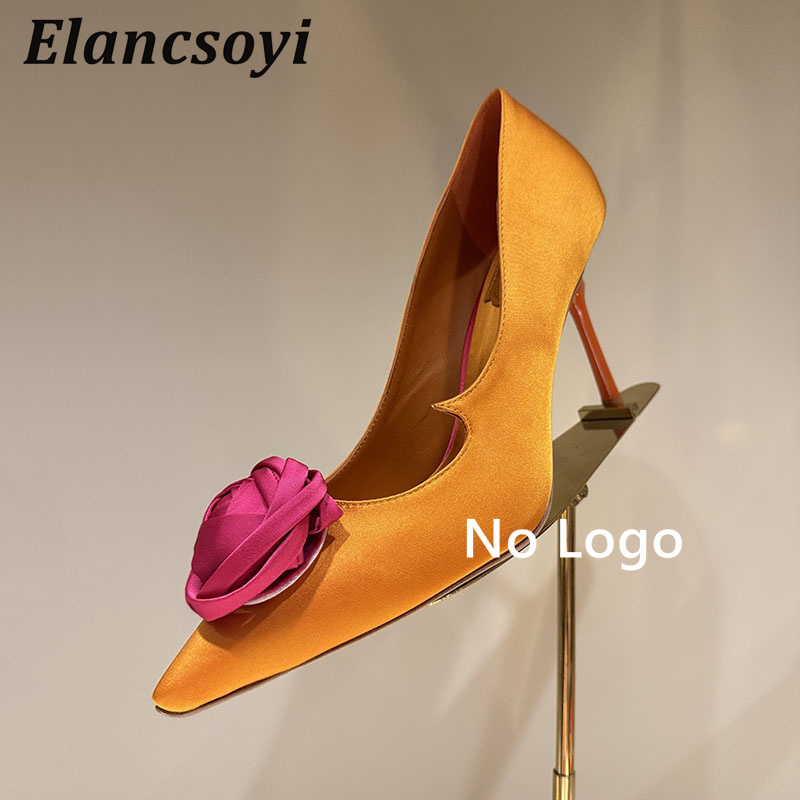 Rose Flower Decor High Heel Wo - Slip Dress Satin recension och pris