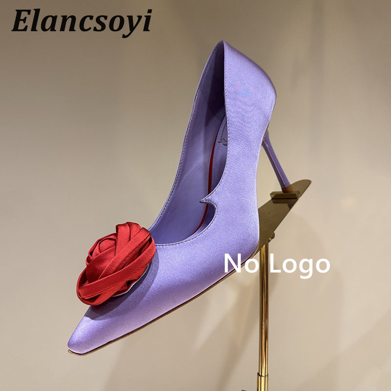 Rose Flower Decor High Heel Wo - Slip Dress Satin recension och pris