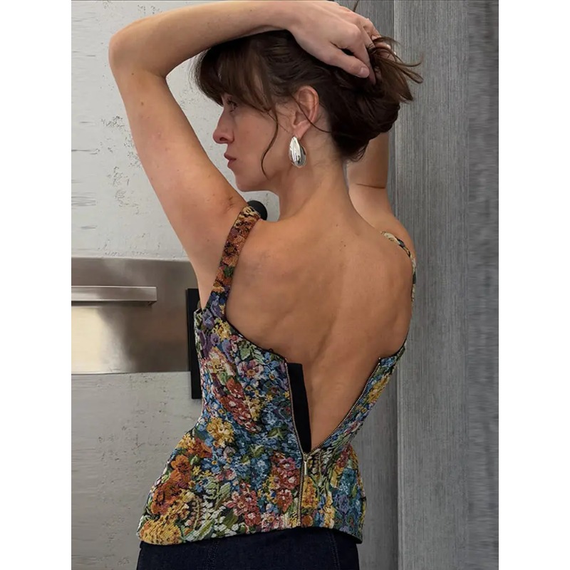 Floral Printed Waist Cinched W - Corset Waist Cinch recension och pris