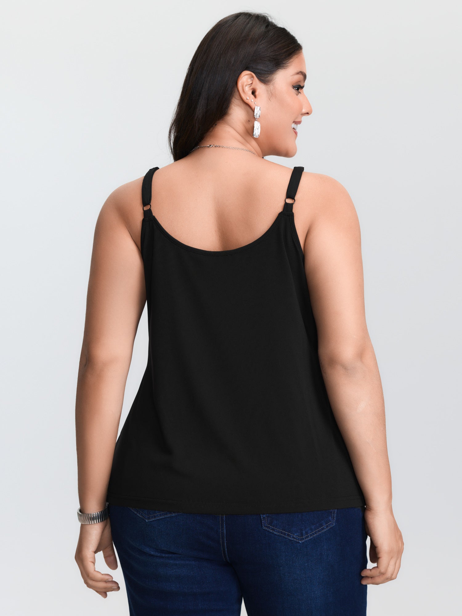 Plus‑size black knitted camiso - Cami Top Lace recension och pris